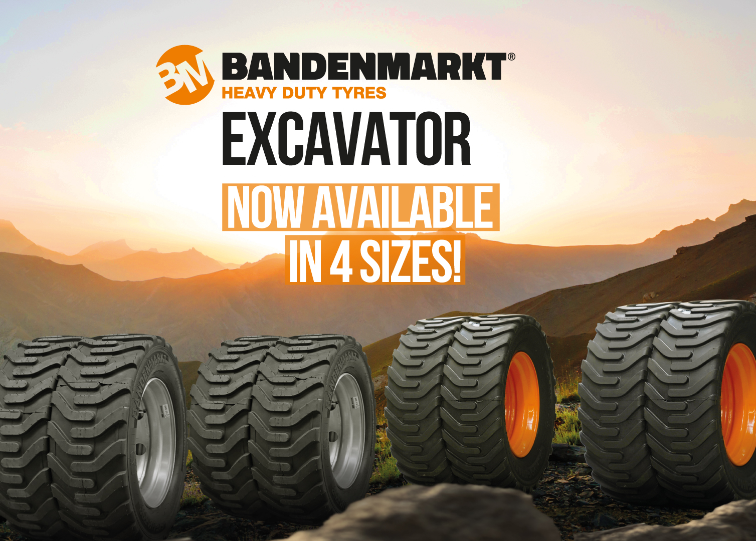 The perfect dual assembly tyres for your Excavator