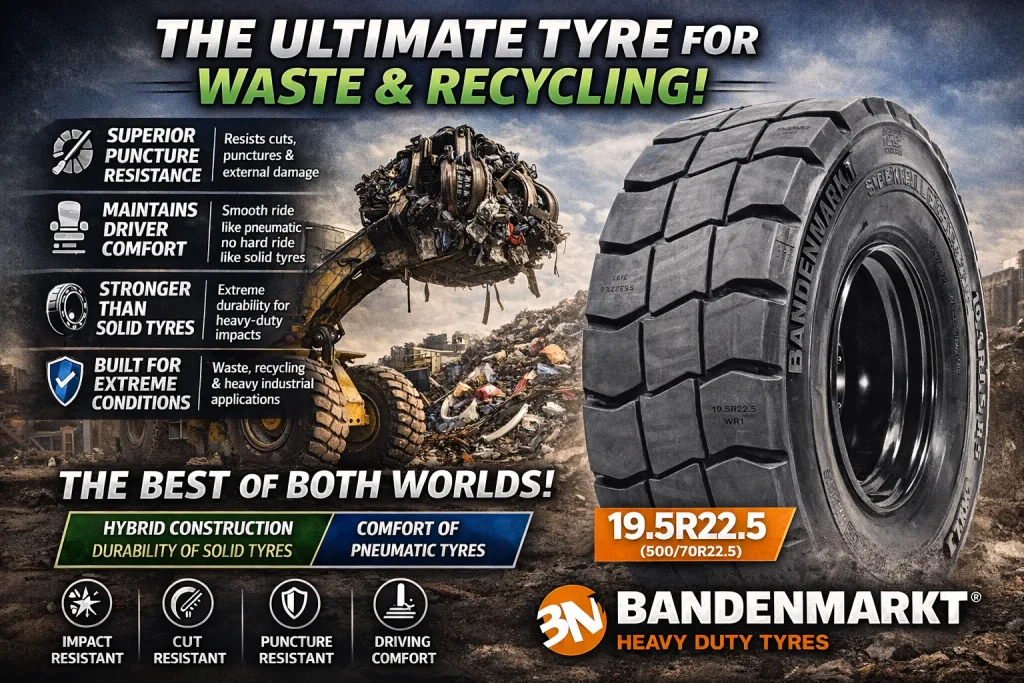 Bandenmarkt WR1 heavy duty band 19.5R22.5 voor waste en recycling